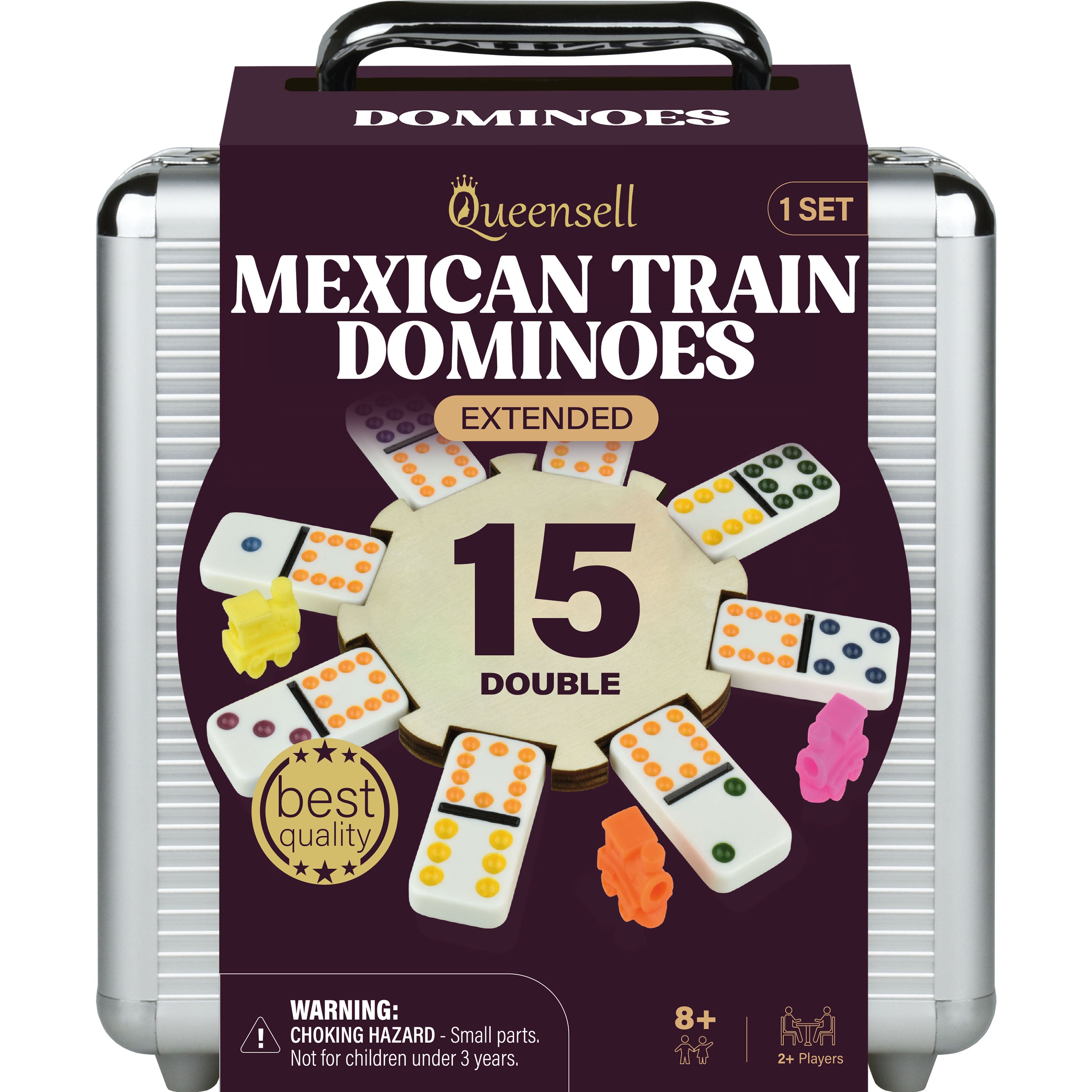 Mexican Train Dominoes Set Double 15 Dominoes Set for Adults