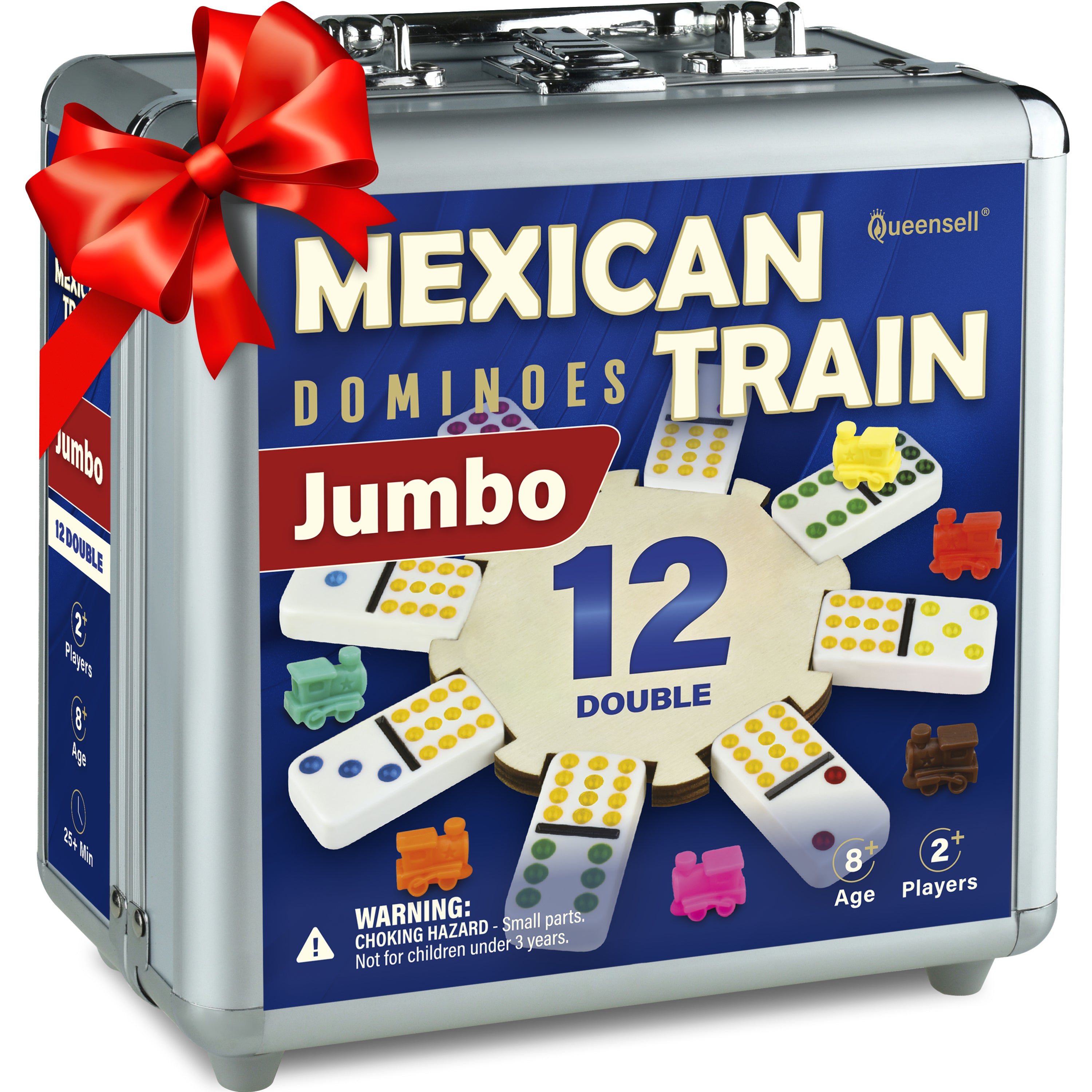 Mexican Train Dominoes Set Double 12 – Jumbo Dominoes Set for Adults a