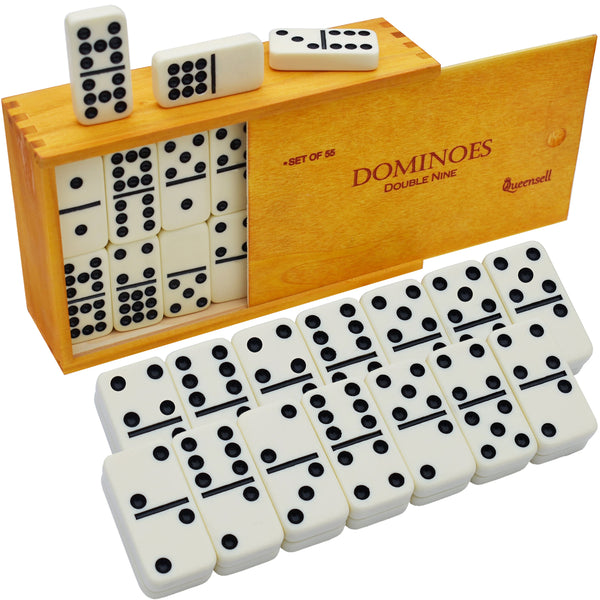 Pack of 10 - Dominoes Set for Adults - Double Nine Dominoes Set for Classic Board Games
