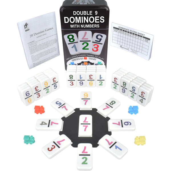 Mexican Train Dominoes Set Double 9 - Dominoes Set for Adults