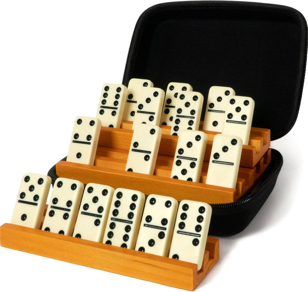 Double Six Domino Sets with 4 Domino Holders