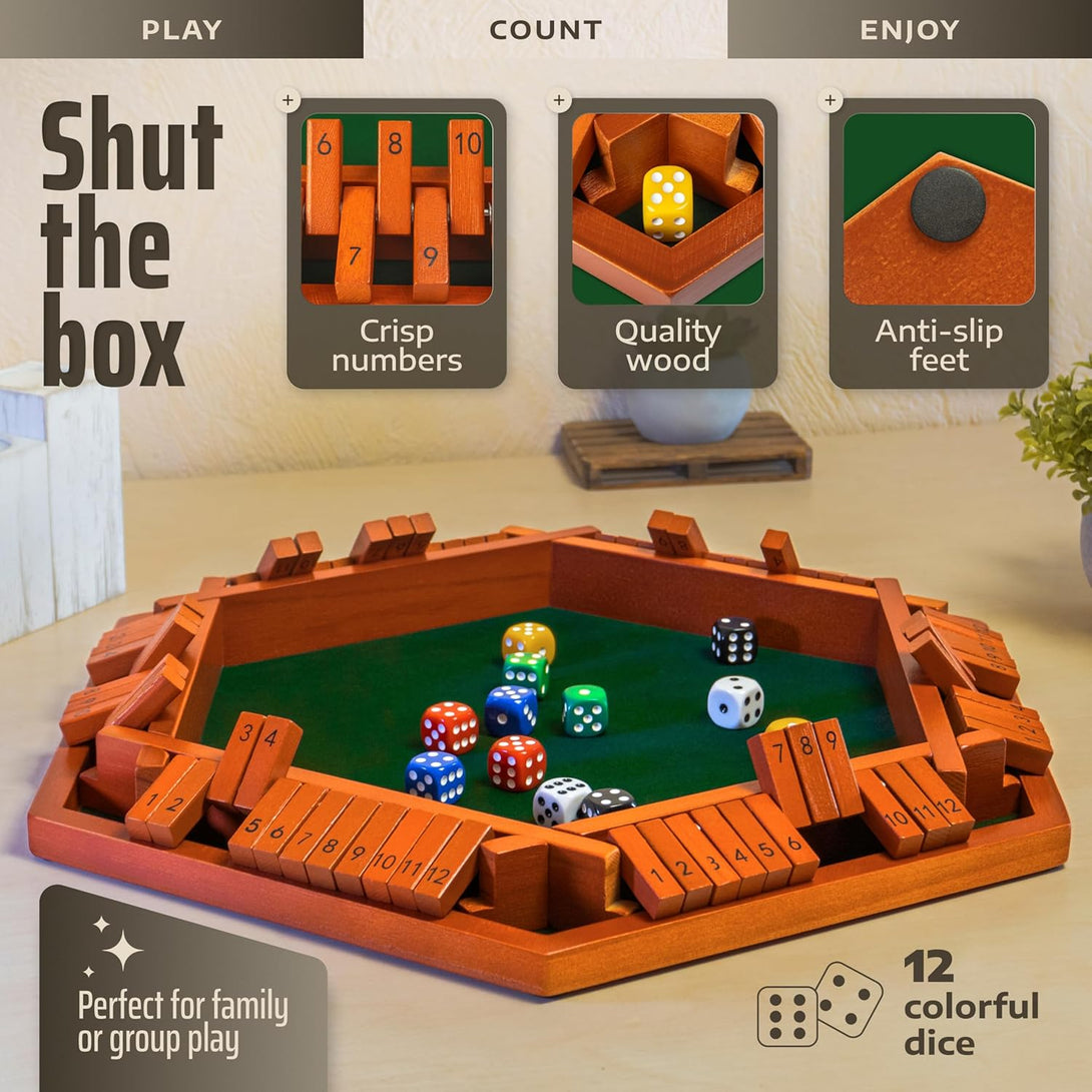 Shut The Box Bois Shut The Box ! Jeu De Stratégie En Bois Traditionnel - The Works - Parfait Pour Soirées Jeux Shut The Box Bois Shut The Box ! Jeu De Stratégie En Bois Traditionnel - The Works - Parfait Pour Soirées Jeux