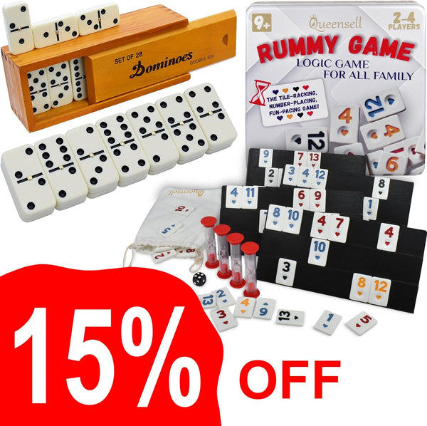 Dominoes Set + Rummy Cube Game