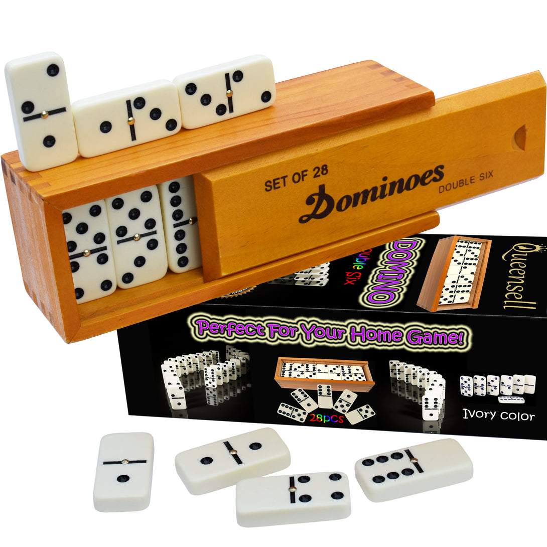 Lot de 5 dominos pour adultes et enfants - Dominos Double 6 pour jeux Lot de 5 dominos pour adultes et enfants - Dominos Double 6 pour jeux