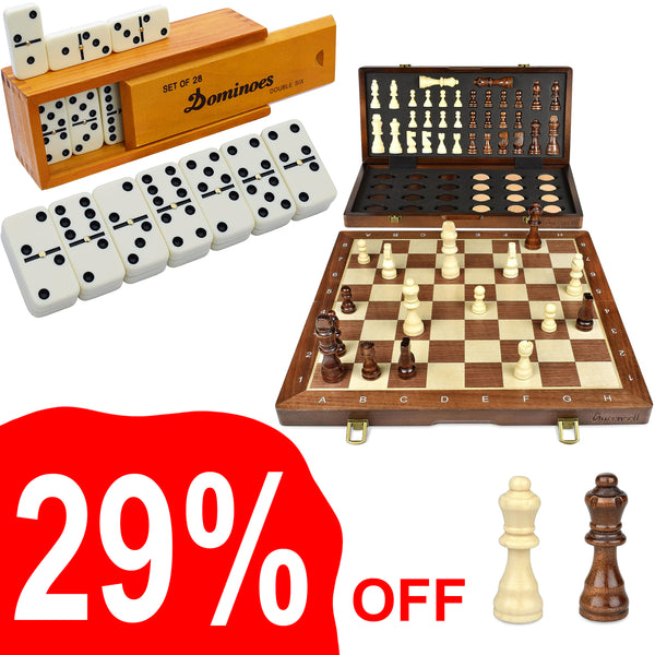 Dominoes + Tournament Chess Set