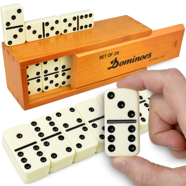 Pack of 10 - Jumbo Dominoes Set for Adults – Jumbo Dominoes Double 6 for Travel Games