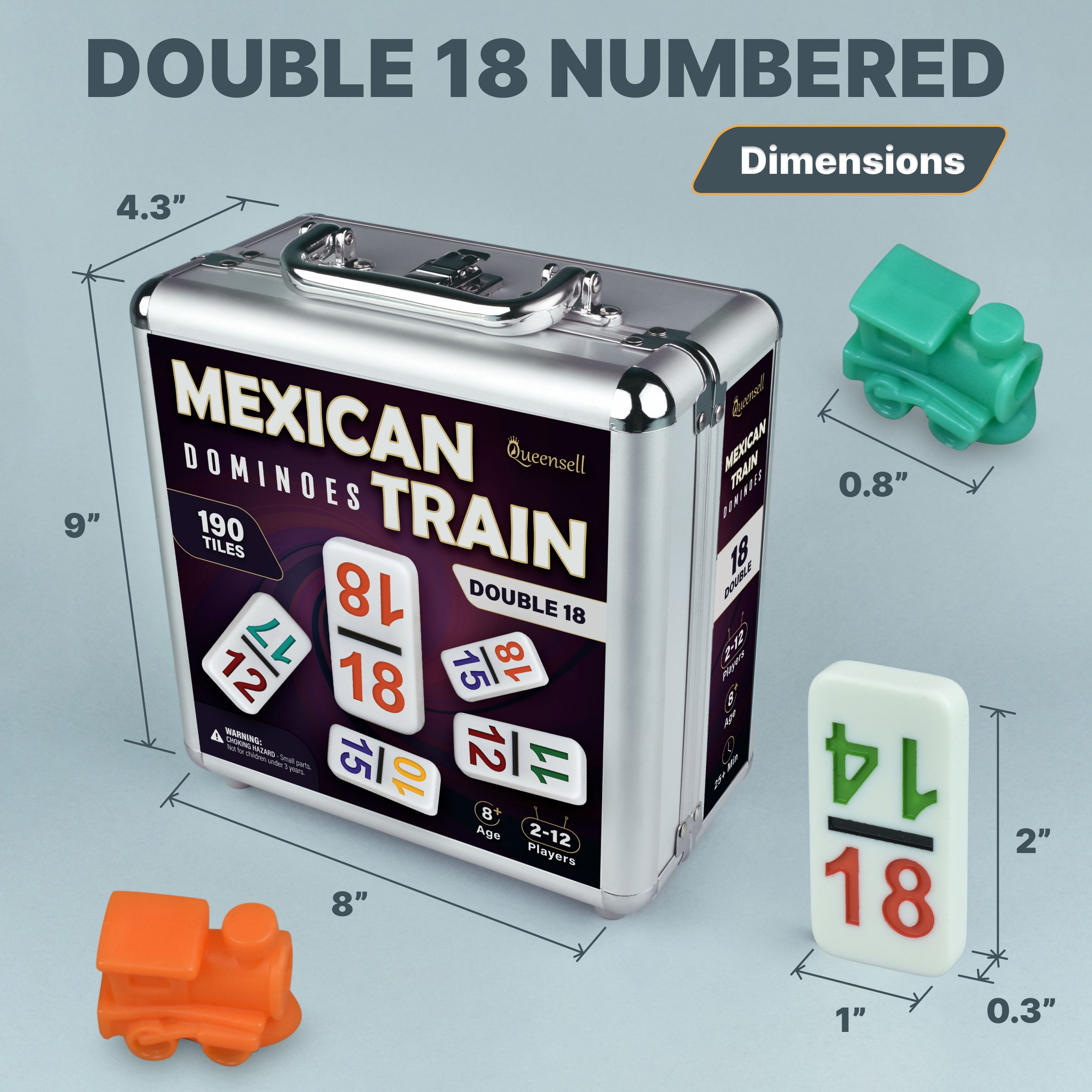 Mexican Train Domino Game Set Double 18