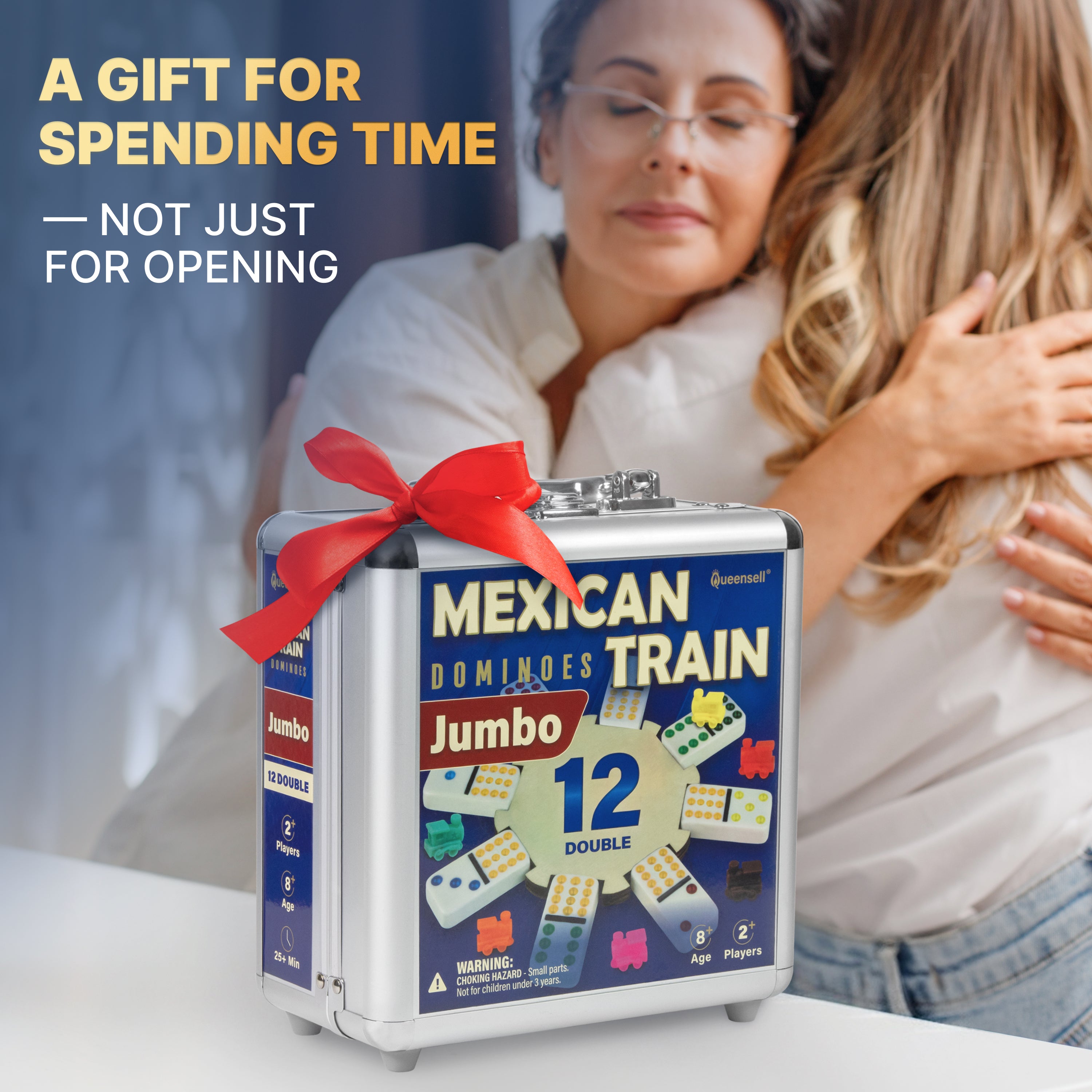 Mexican Train Dominoes Set Double 12 – Jumbo Dominoes Set for Adults a