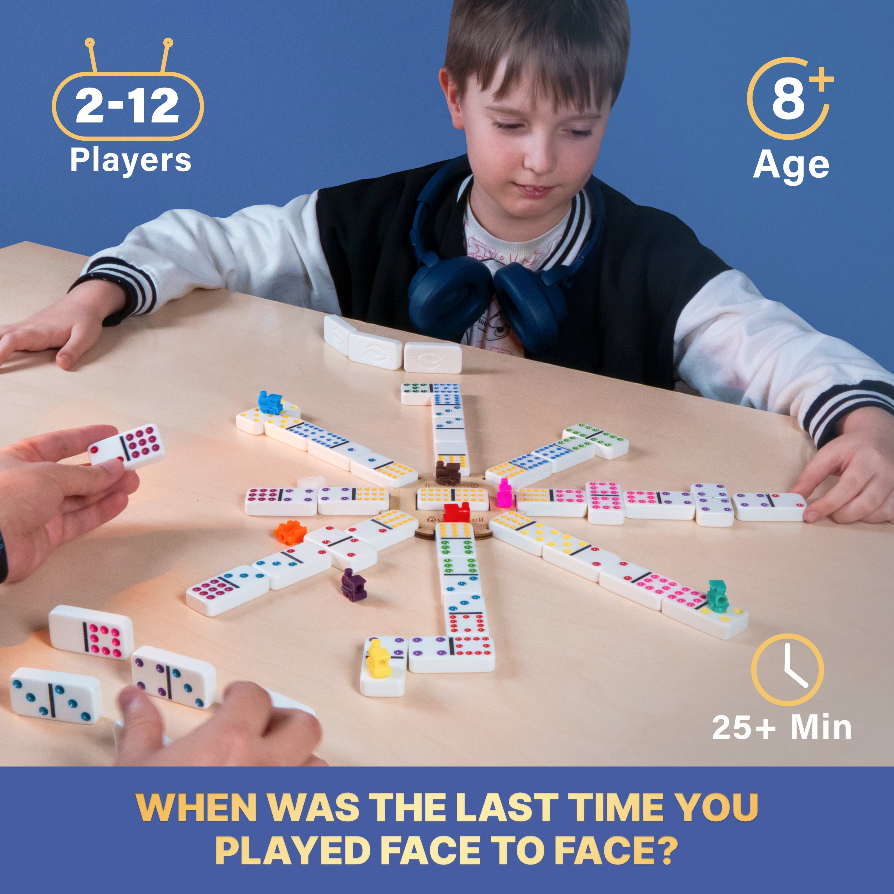 Mexican Train Dominoes Set Double 12 – Jumbo Dominoes Set for Adults a