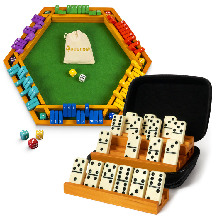Color Shut the Box + Dominoes — Back to School Starter Pair