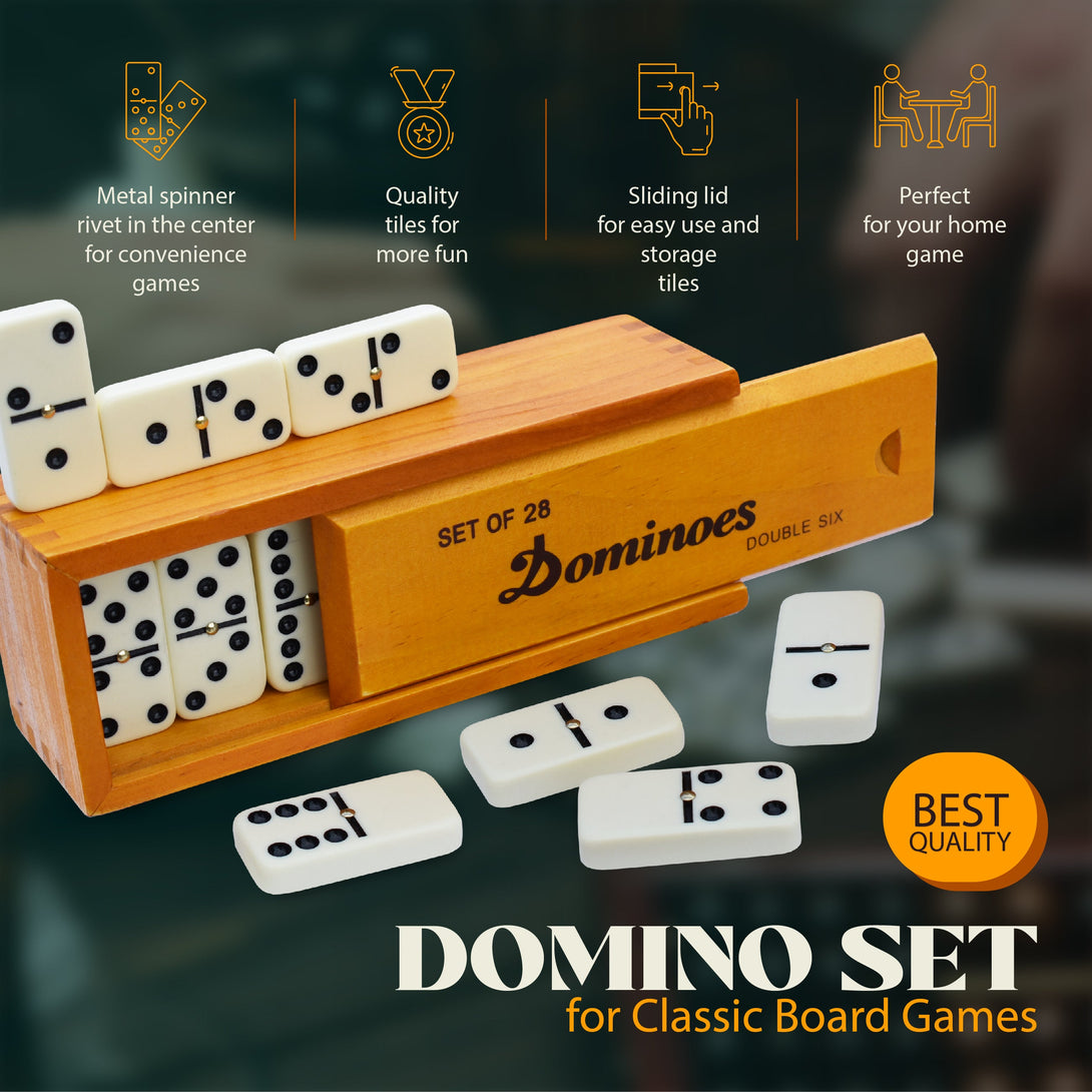 Domino Bois Lot De 2 Jeux De Dominos Double 6 – 28 Pièces Par Jeu Avec étui En Bois – Dominos Classiques Pour Adultes Et Famille – Idéal Voyage, Soirées Domino Bois Lot De 2 Jeux De Dominos Double 6 – 28 Pièces Par Jeu Avec étui En Bois – Dominos Classiques Pour Adultes Et Famille – Idéal Voyage, Soirées